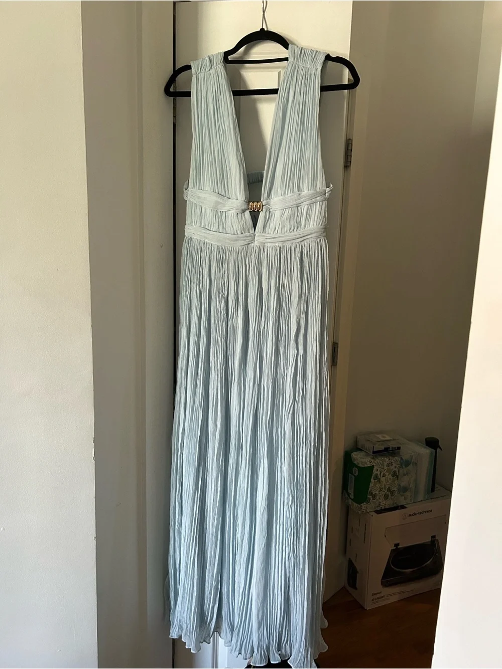 Ba&sh paris light blue tania gown